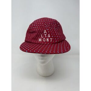 Altamont Strapback 5 Panel Hat Red w/ Blue Spots One Size Fits Lost‎ Adjustable